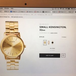 NWOT- Nixon the “small Kensington” watch